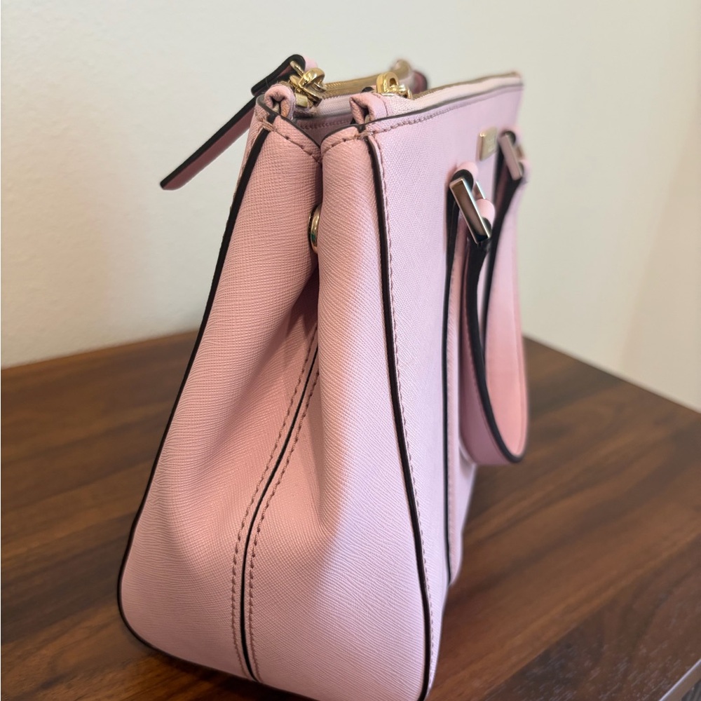 Kate Spade Light Pink Saffiano Satchel with Detachable Strap (with KS Dust Bag) - Picture 4 of 11
